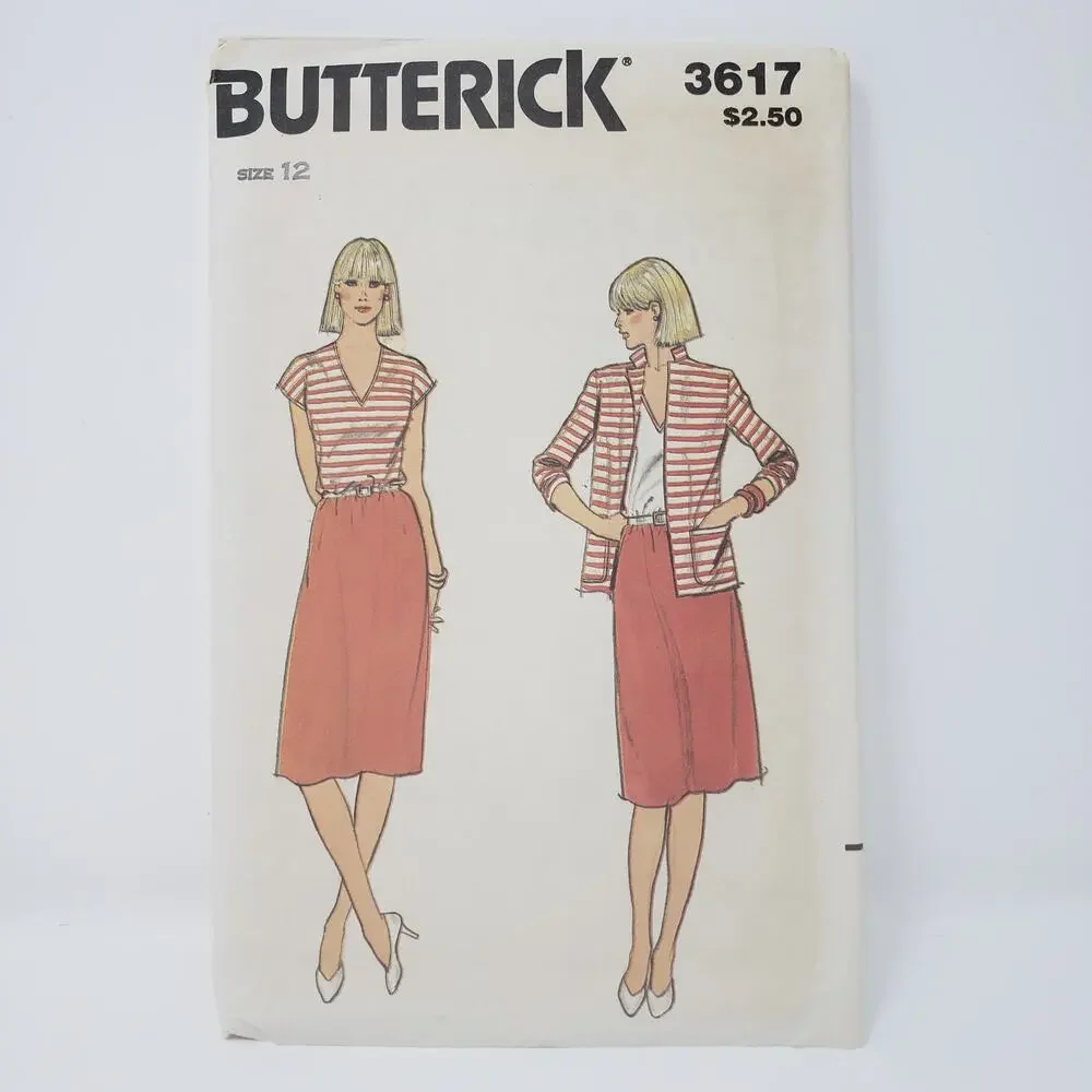 NEW Vintage Butterick 3617 Uncut Factor Folded Unused Sewing Pattern Size 12